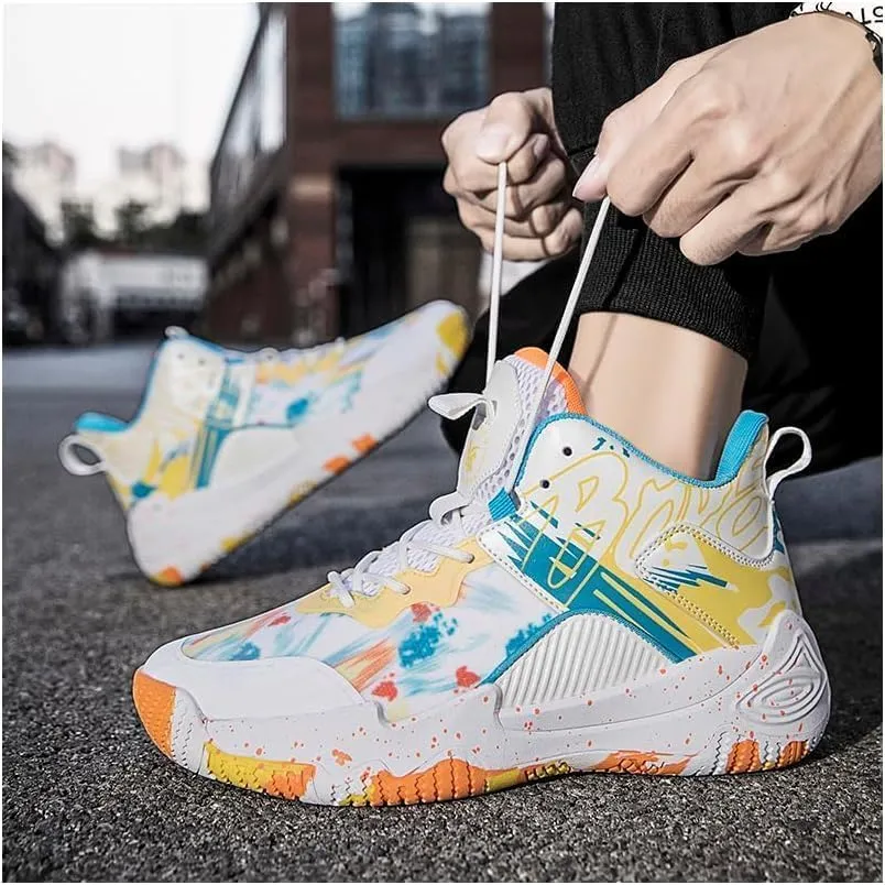 Men's Women's Basketball Shoes Ultra-Light high-top Fashion Anti-Slip Breathable Sneakers