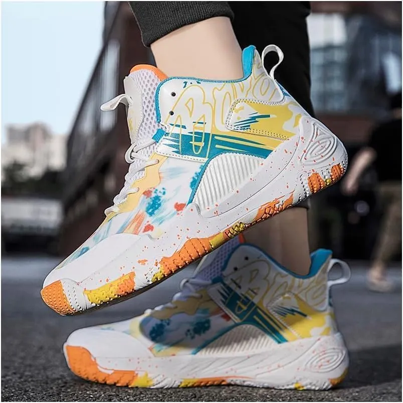 Men's Women's Basketball Shoes Ultra-Light high-top Fashion Anti-Slip Breathable Sneakers