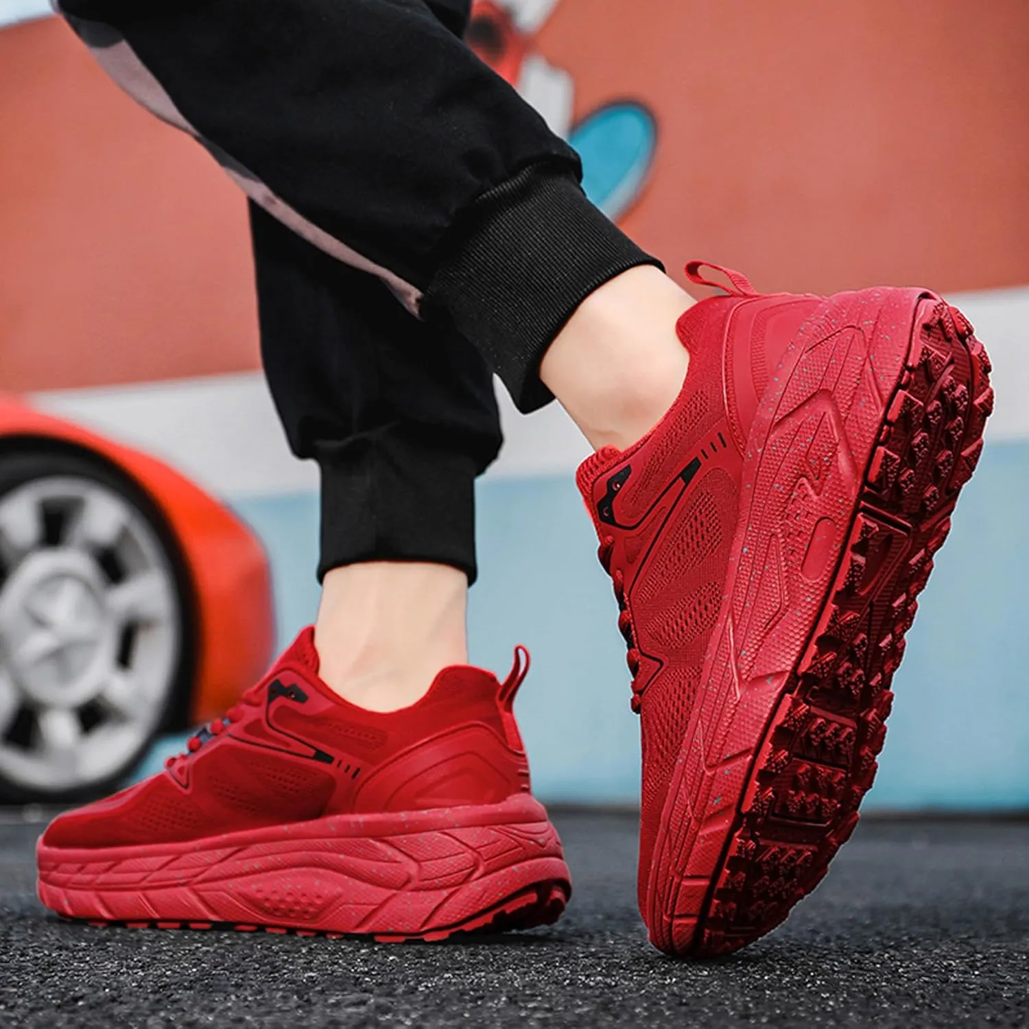 Men's Women's High Top Graffiti Anti Slip Arch Support Casual Sports Basketball Shoes, Men's Breathable Fitness Cushioning Training Running Shoes