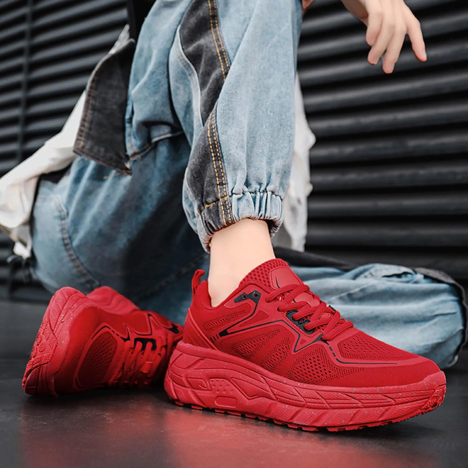 Men's Women's High Top Graffiti Anti Slip Arch Support Casual Sports Basketball Shoes, Men's Breathable Fitness Cushioning Training Running Shoes