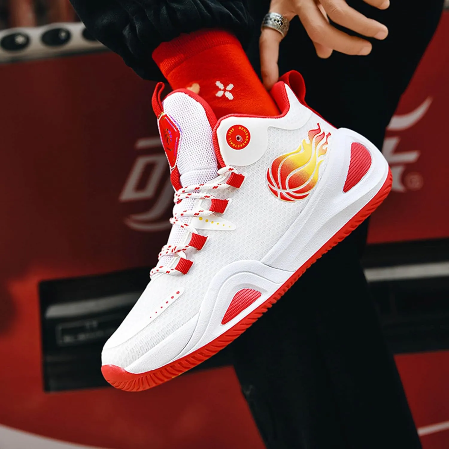 Men's Women's High Top Graffiti Anti Slip Basketball Shoes, Arch Supported Casual Sports Shoes, Men's Breathable Running Shoes, Fitness Cushioning Training Shoes