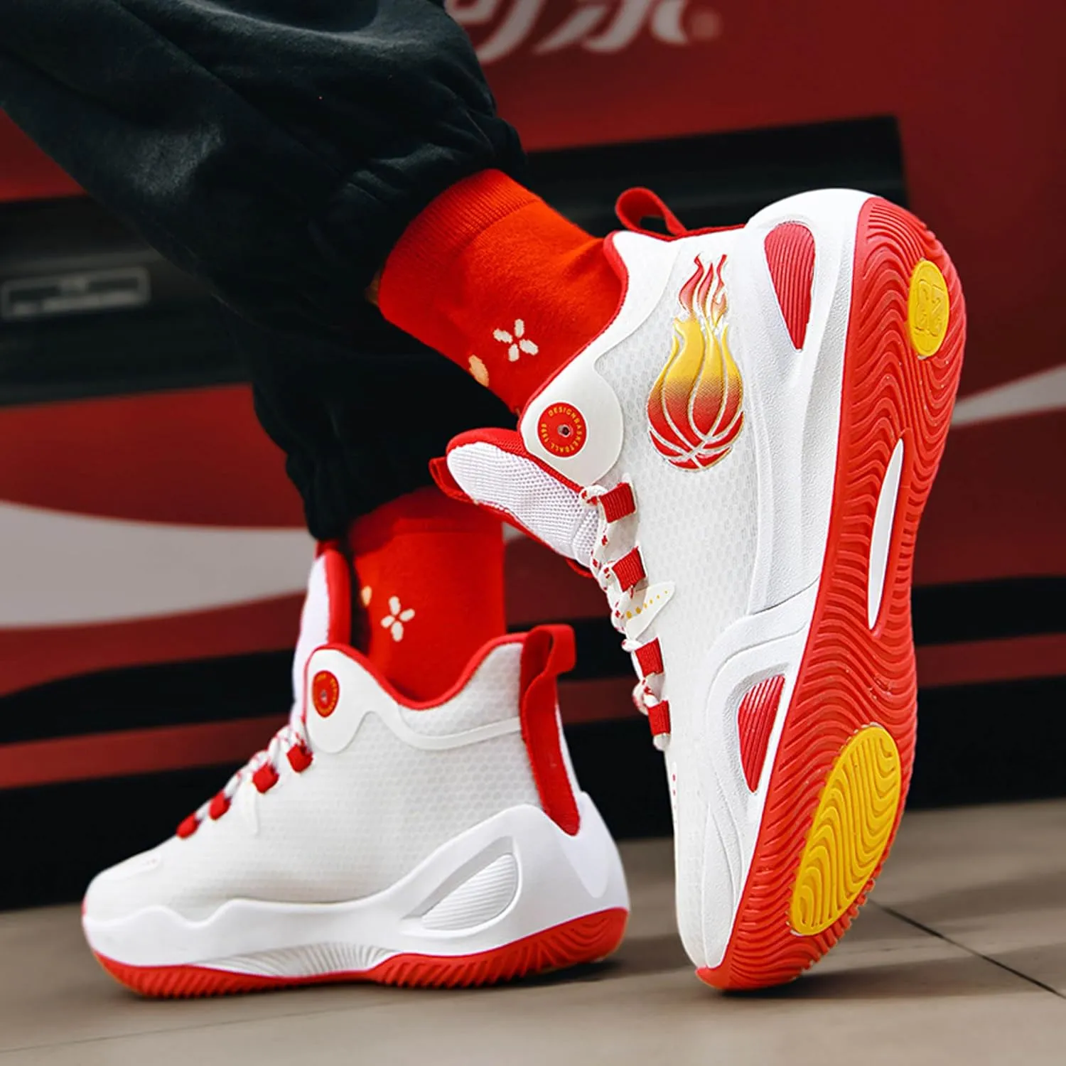 Men's Women's High Top Graffiti Anti Slip Basketball Shoes, Arch Supported Casual Sports Shoes, Men's Breathable Running Shoes, Fitness Cushioning Training Shoes