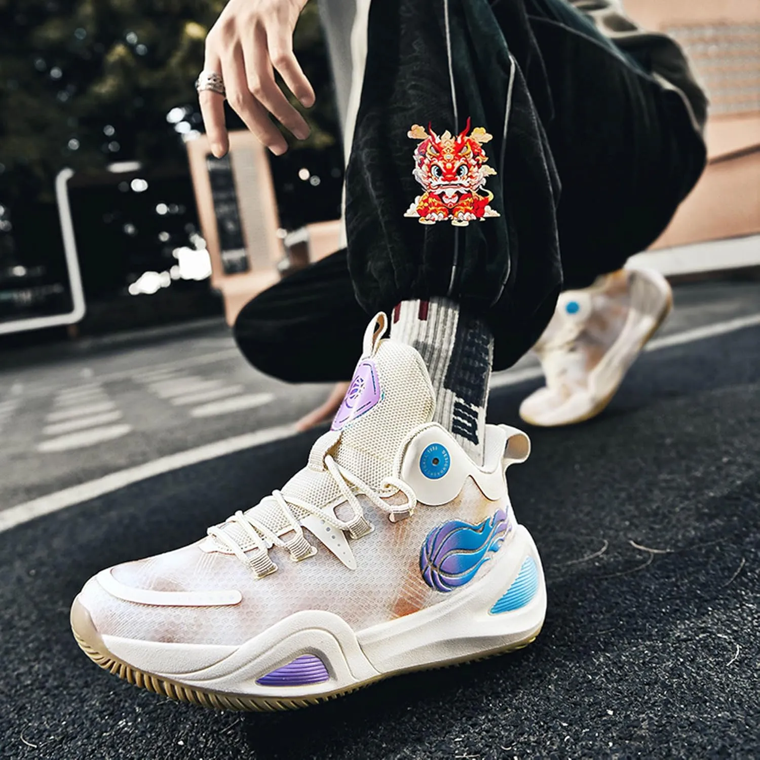 Men's Women's High Top Graffiti Anti Slip Basketball Shoes, Arch Supported Casual Sports Shoes, Men's Breathable Running Shoes, Fitness Cushioning Training Shoes