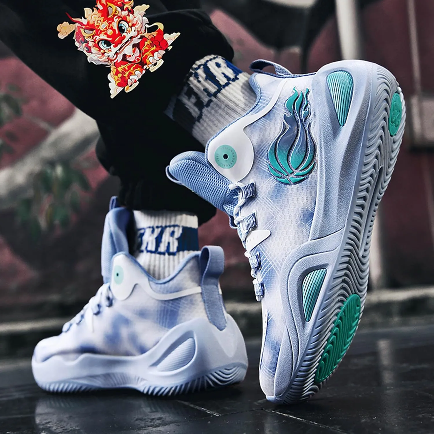 Men's Women's High Top Graffiti Anti Slip Basketball Shoes, Arch Supported Casual Sports Shoes, Men's Breathable Running Shoes, Fitness Cushioning Training Shoes