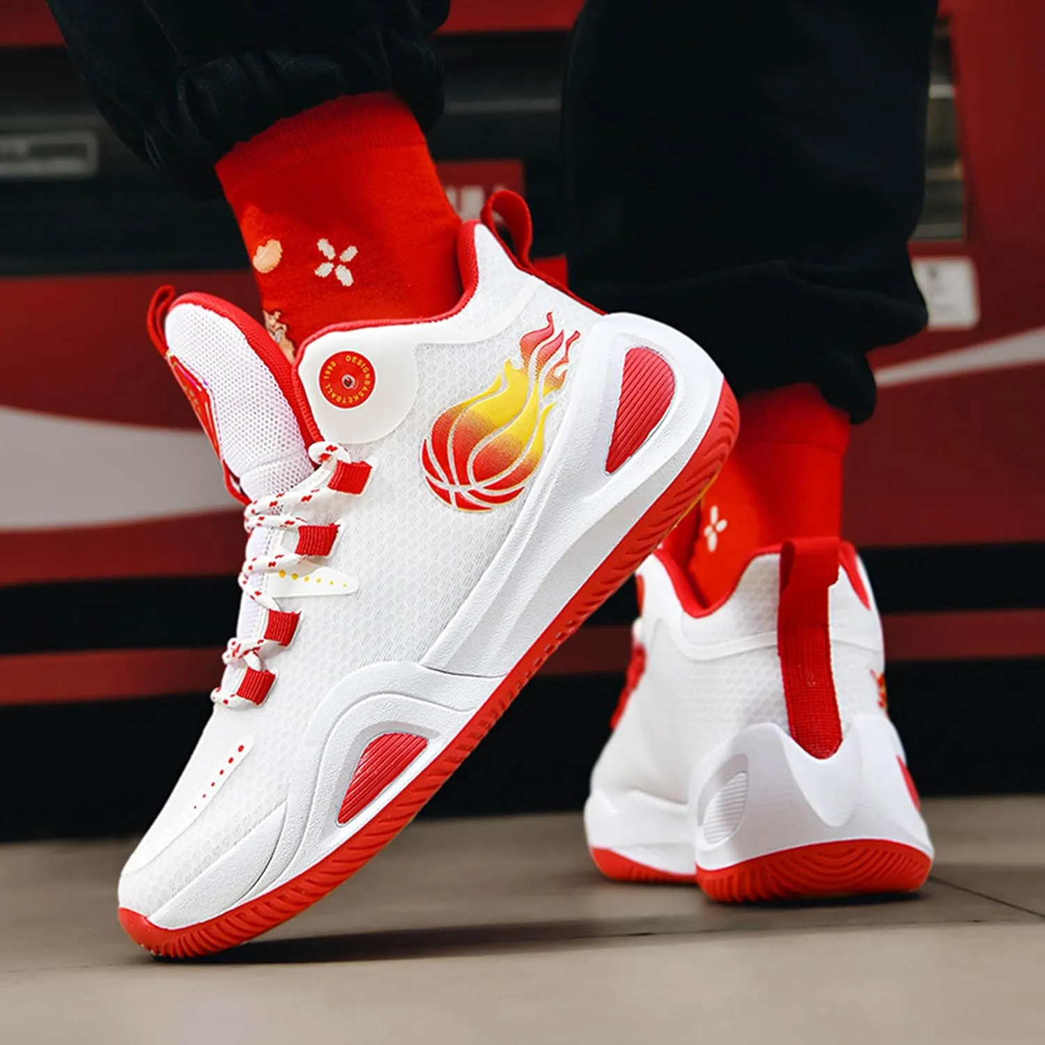 Men's Women's High Top Graffiti Anti Slip Basketball Shoes, Arch Supported Casual Sports Shoes, Men's Breathable Running Shoes, Fitness Cushioning Training Shoes