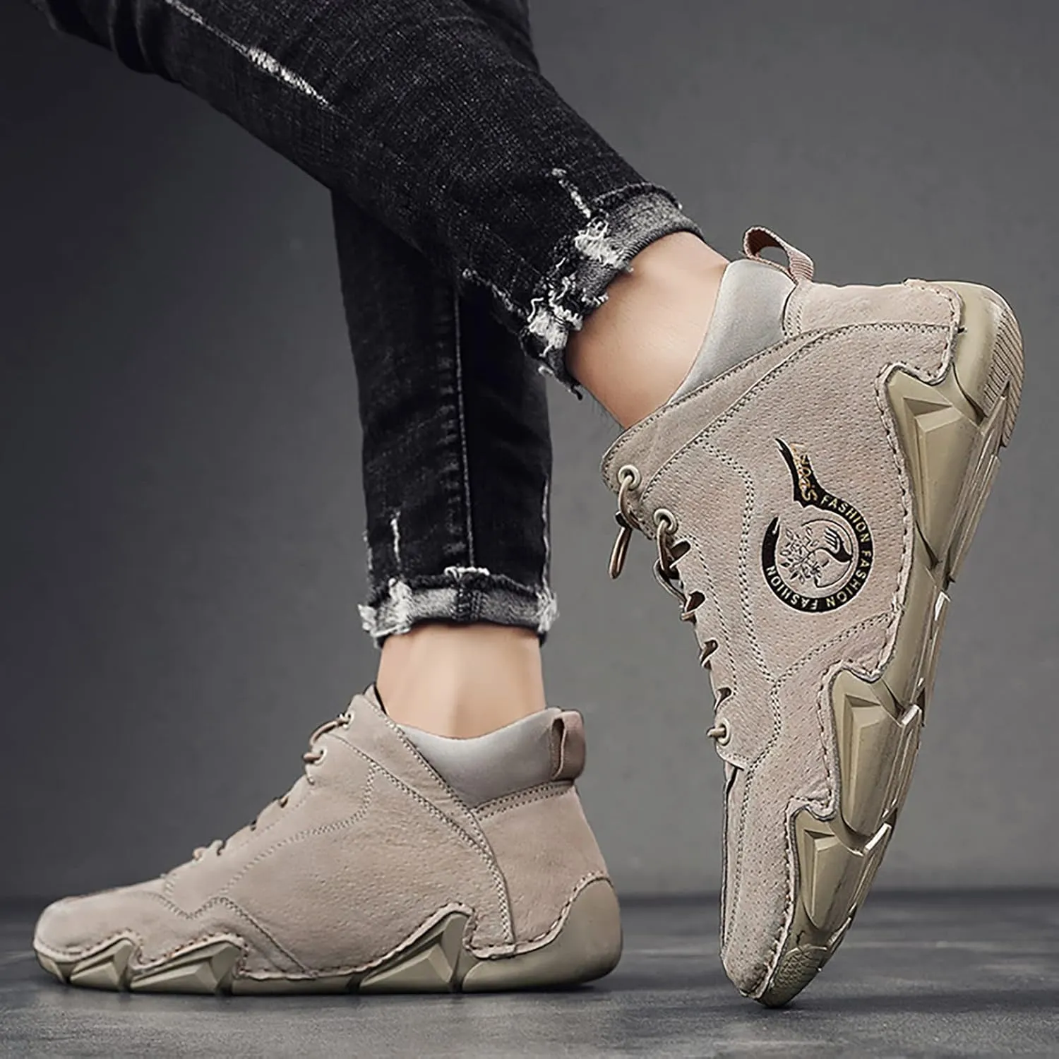 New Spring and Men's Suede Korean High Top Short Boots Shoe Sneaker Men
