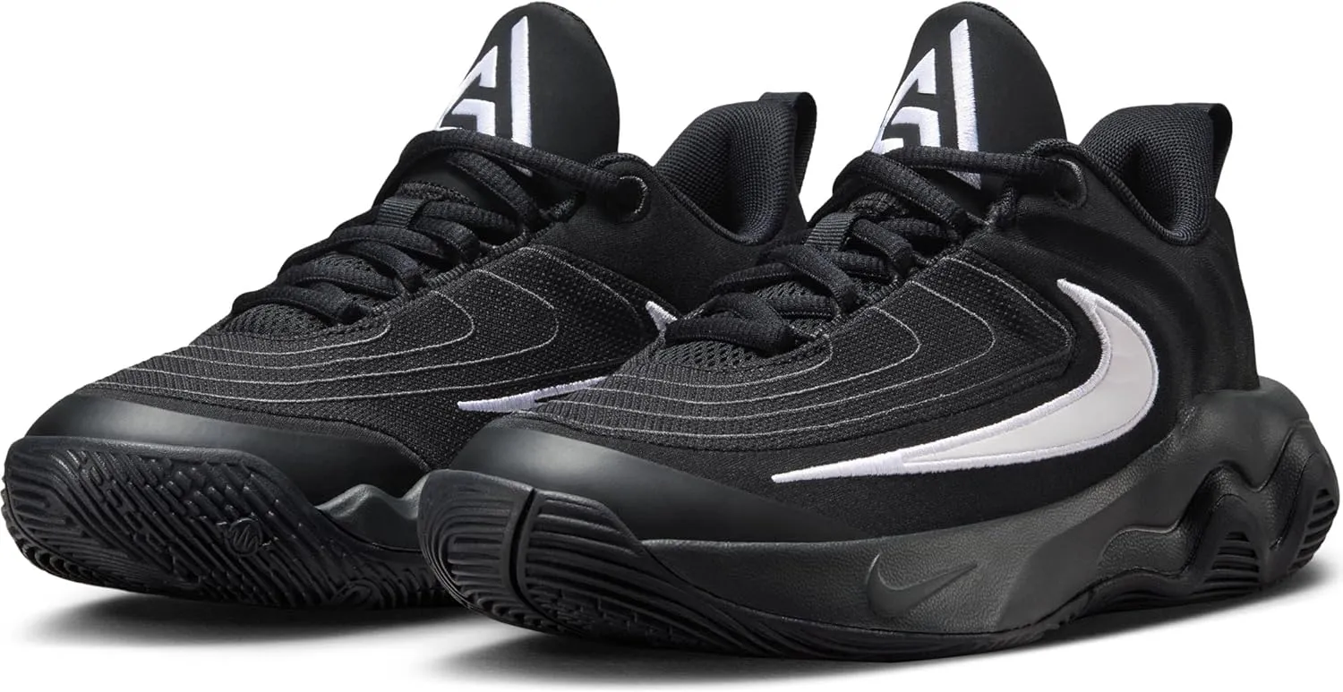 Nike Giannis Immortality 4 Big Kids' Basketball Shoes (FZ6734-001, Black/White/Dark Smoke Grey)