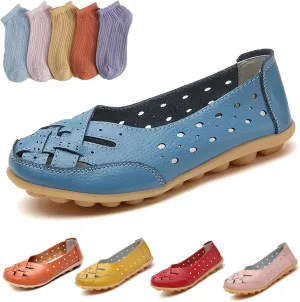 Orthopedic Loafers for Women, Orthopedic Loafers in Breathable Leather, Womens Casual Soft Leather Slip-on Flat Breathable Loafers
