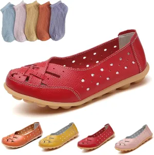 Orthopedic Loafers for Women, Orthopedic Loafers in Breathable Leather, Womens Casual Soft Leather Slip-on Flat Breathable Loafers
