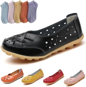 Orthopedic Loafers for Women, Orthopedic Loafers in Breathable Leather, Womens Casual Soft Leather Slip-on Flat Breathable Loafers
