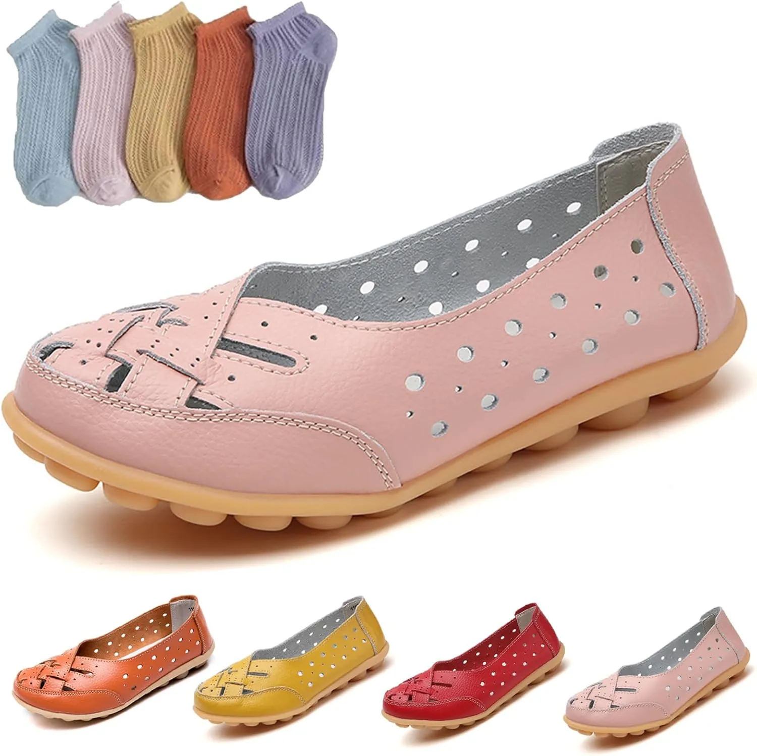 Orthopedic Loafers for Women, Orthopedic Loafers in Breathable Leather, Womens Casual Soft Leather Slip-on Flat Breathable Loafers
