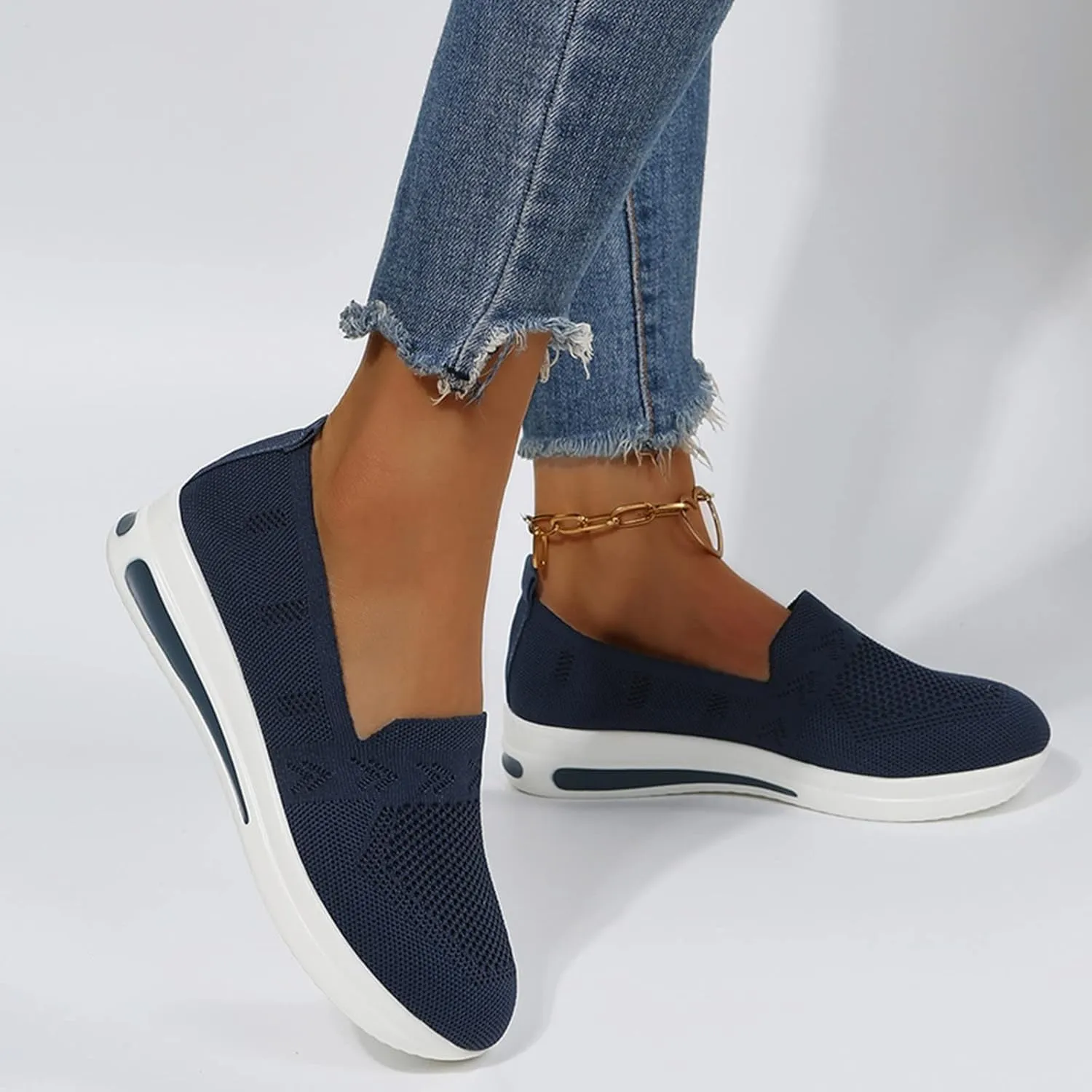 Orthopedic Shoes for Women Slip On Breathable Mesh Sneakers Non Slip Thick Sole Comfortable Casual Shoes