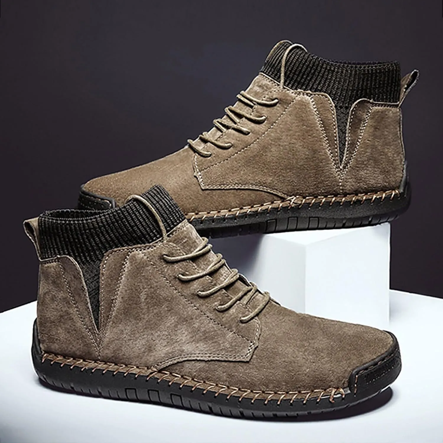 Outdoor Jogging Sneakers for Men Lace Up Lightweight Breathable Fashion Sneaker Lightweight Work Shoes for Men