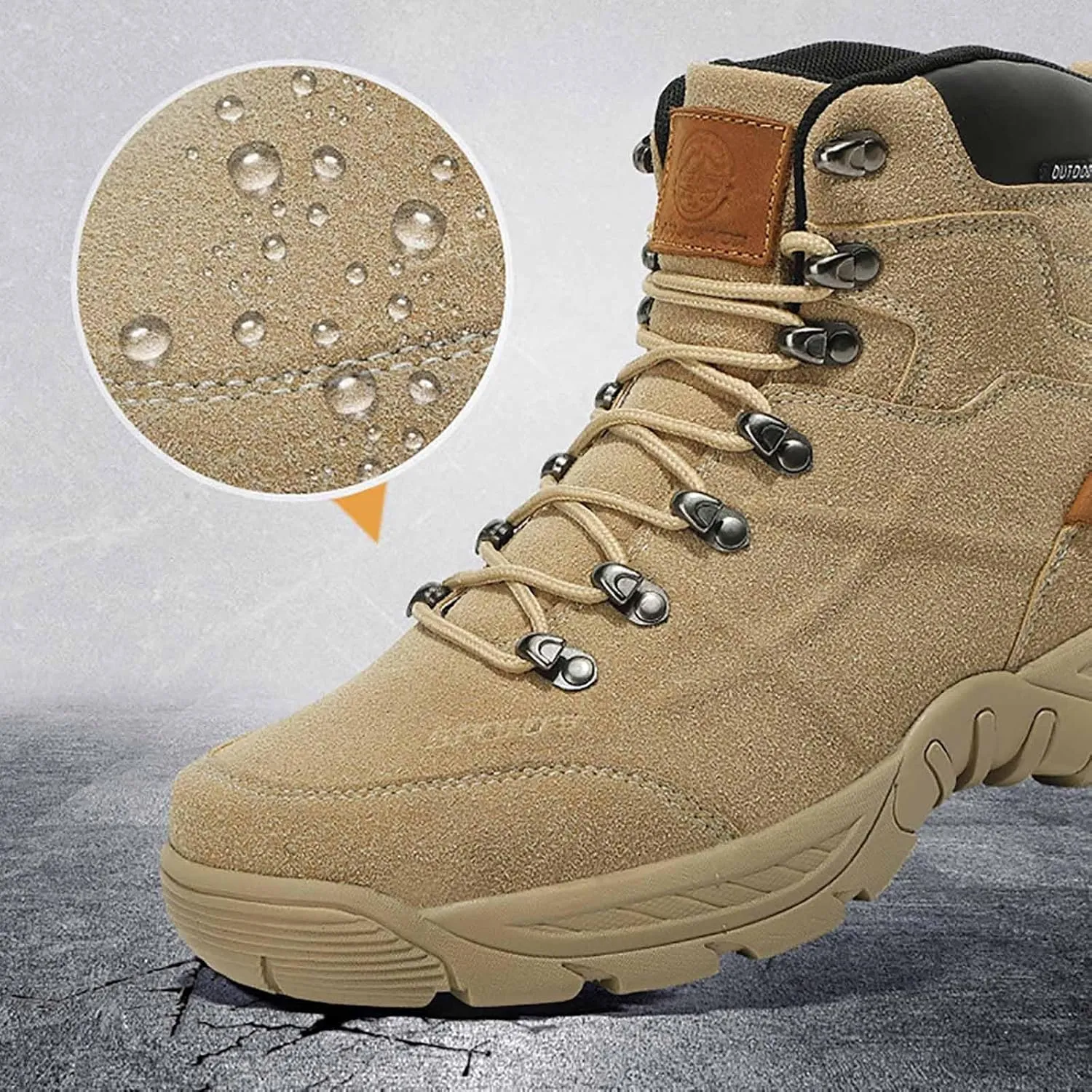 Outdoor Military Tactical Boots, Men's Waterproof Hiking Boots with Sports Socks Lightweight Work Boots Durable Combat Boots Men's Tactical Army Boots