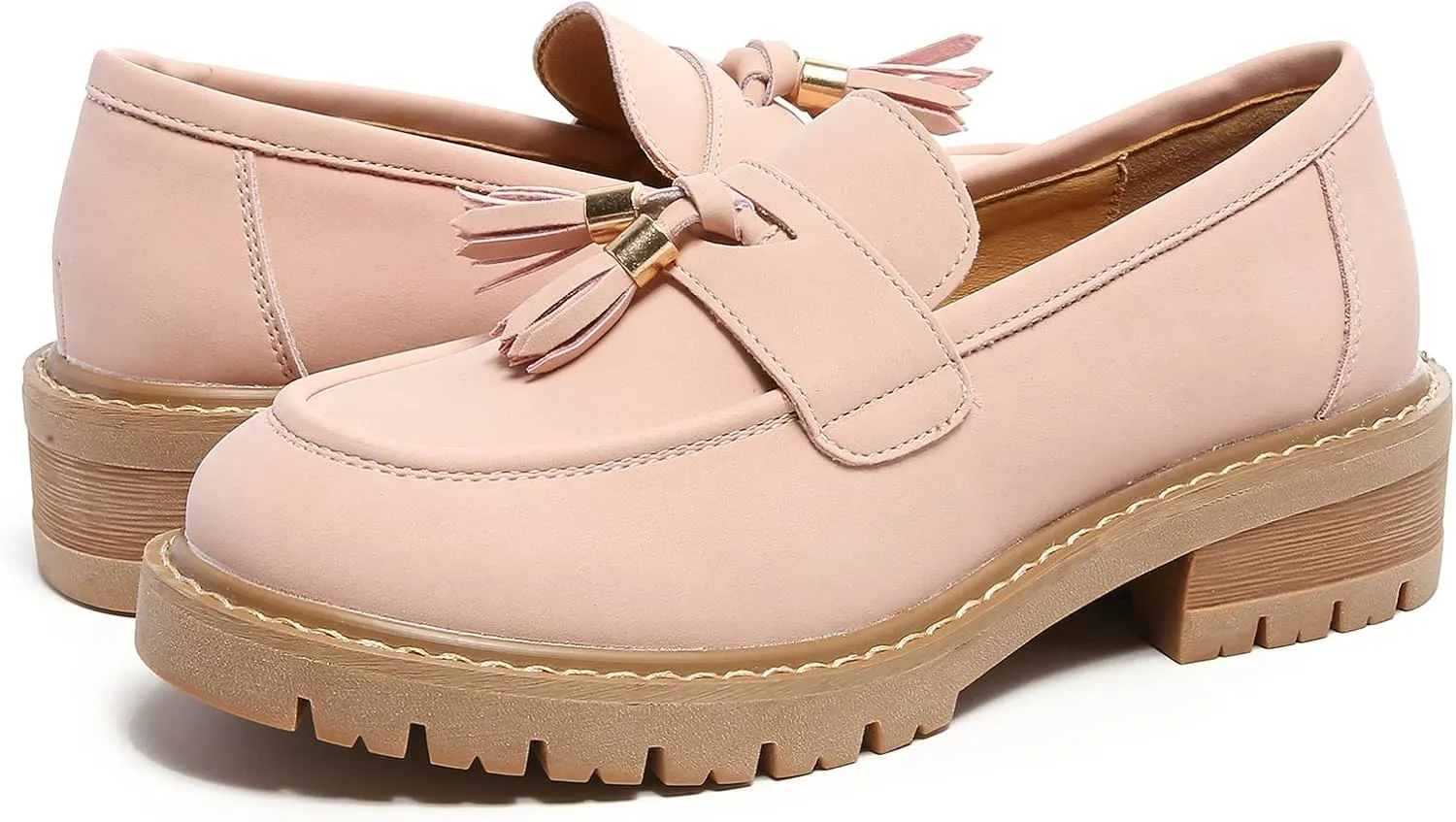 Platform Loafers for Women Patent Leather Loafers for Women Tassel Slip On Loafers Faux Leather