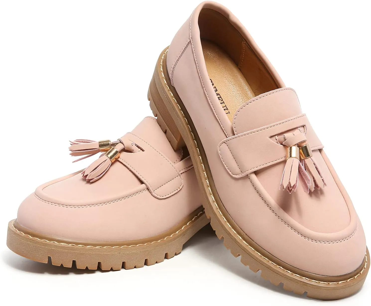 Platform Loafers for Women Patent Leather Loafers for Women Tassel Slip On Loafers Faux Leather