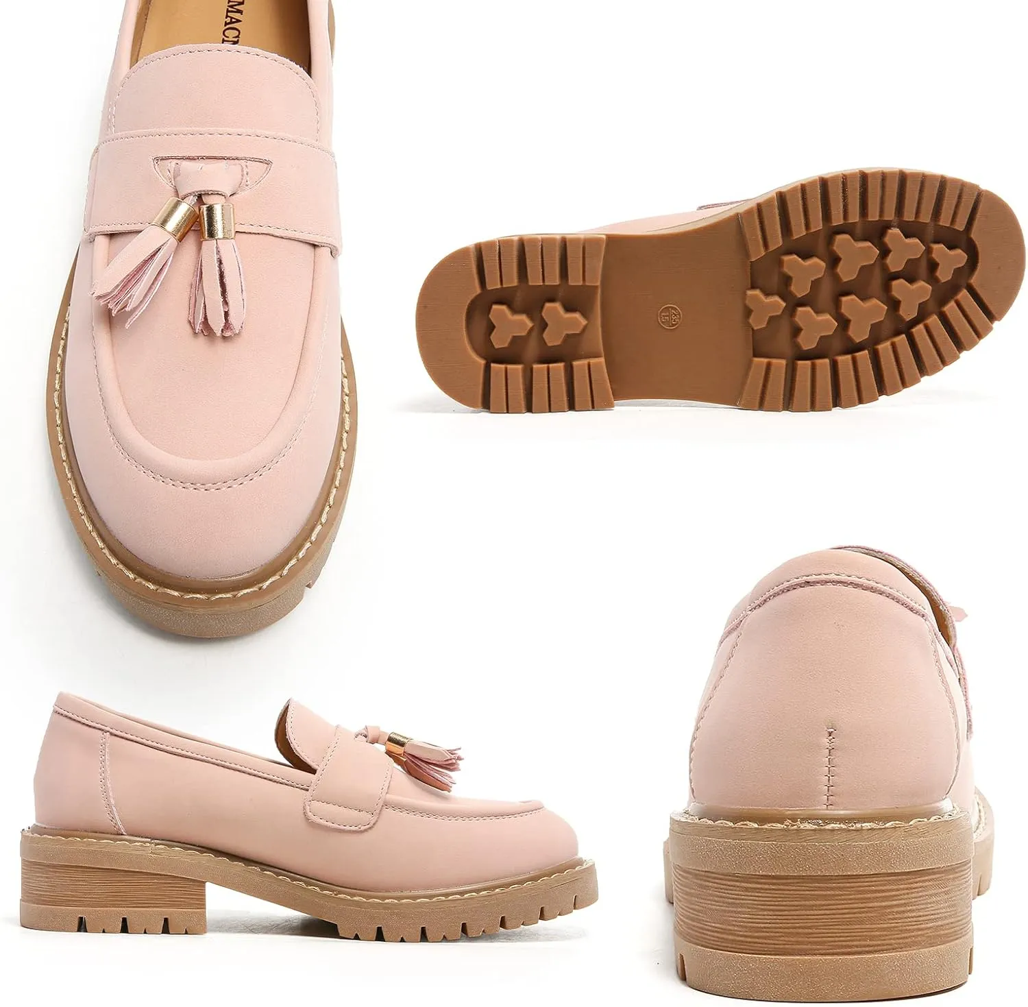 Platform Loafers for Women Patent Leather Loafers for Women Tassel Slip On Loafers Faux Leather