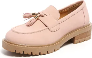 Platform Loafers for Women Patent Leather Loafers for Women Tassel Slip On Loafers Faux Leather