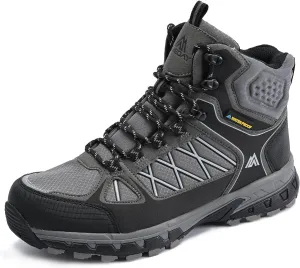 Queday Men's Hiking Boots Waterproof Outdoor Lightweight Trekking Shoes Ankle High Boots