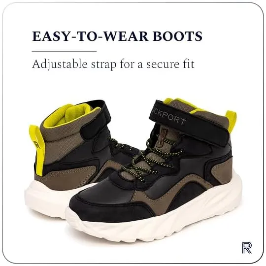 Rockport Boys Kids Hiking Boots – Youth High Top Outdoor Sneakers with Cushioned Insole – Durable Trail Shoes