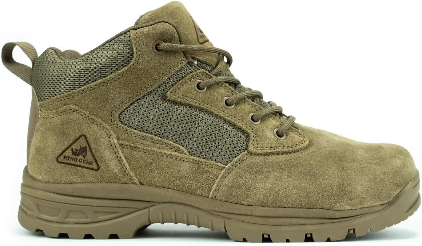 RYNO GEAR Men's Military & Tactical Boots, CoolMax Tactical Combat Military Durable Leather Work Utility 4.5" Boots