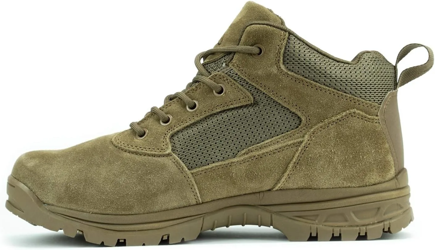 RYNO GEAR Men's Military & Tactical Boots, CoolMax Tactical Combat Military Durable Leather Work Utility 4.5" Boots