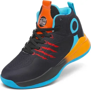Sanearde Boys Grils Basketball Shoes High Top Youth Fashion Lightweight Volleyball Sneakers Comfortable Non-Slip Footwear