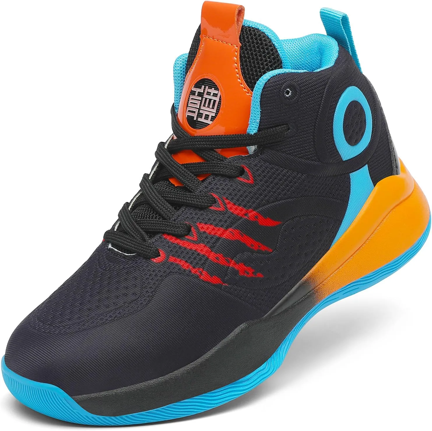 Sanearde Boys Grils Basketball Shoes High Top Youth Fashion Lightweight Volleyball Sneakers Comfortable Non-Slip Footwear