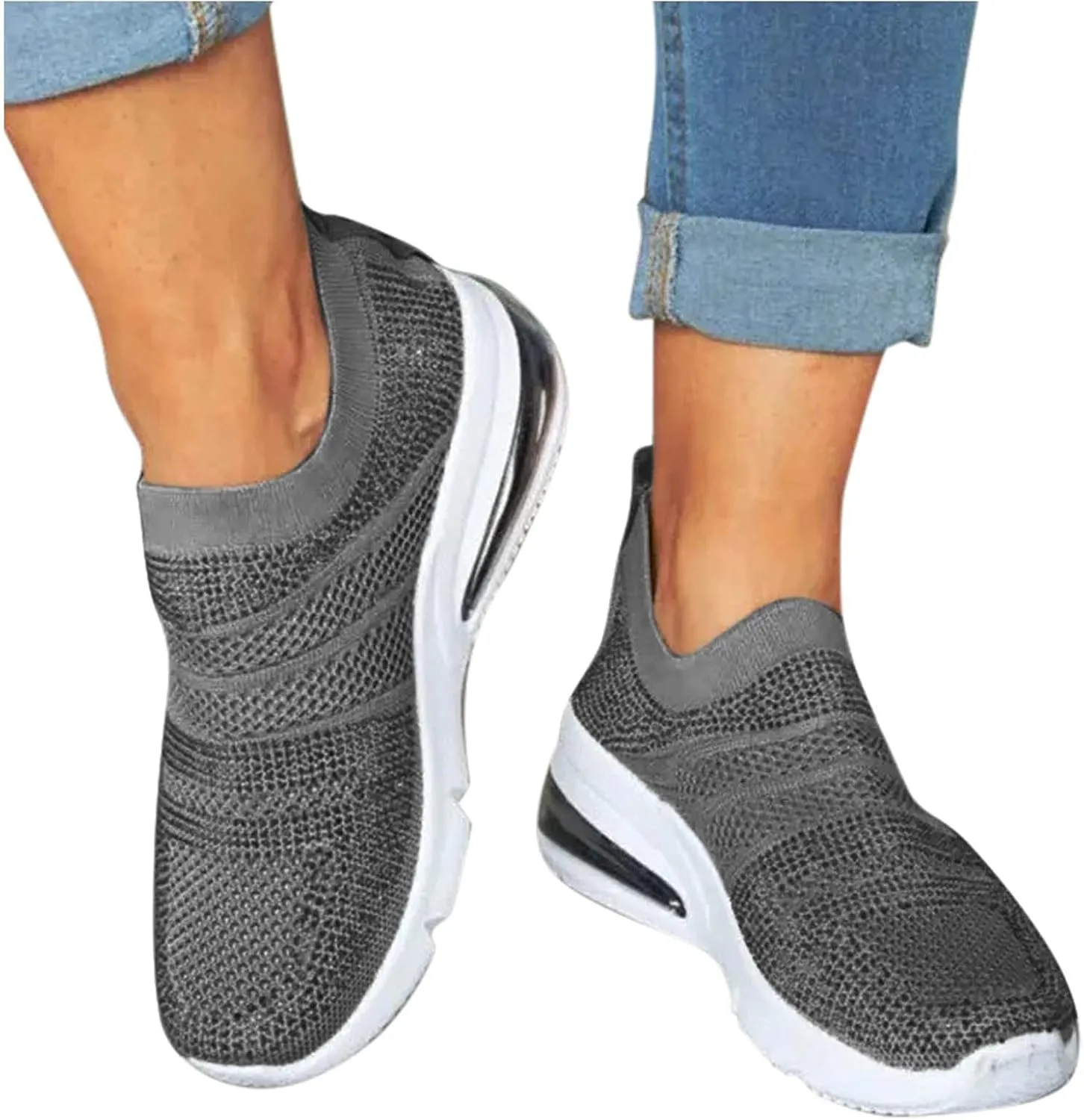 SBGMoSJ Womens High Top Sneakers Fashion Orthopedic Black Work Shoes for Women Slip On Tennis Shoes Women Wide Womens Running Shoes Size 10 Wide Extra Wide Slip On Tennis Shoes for Women