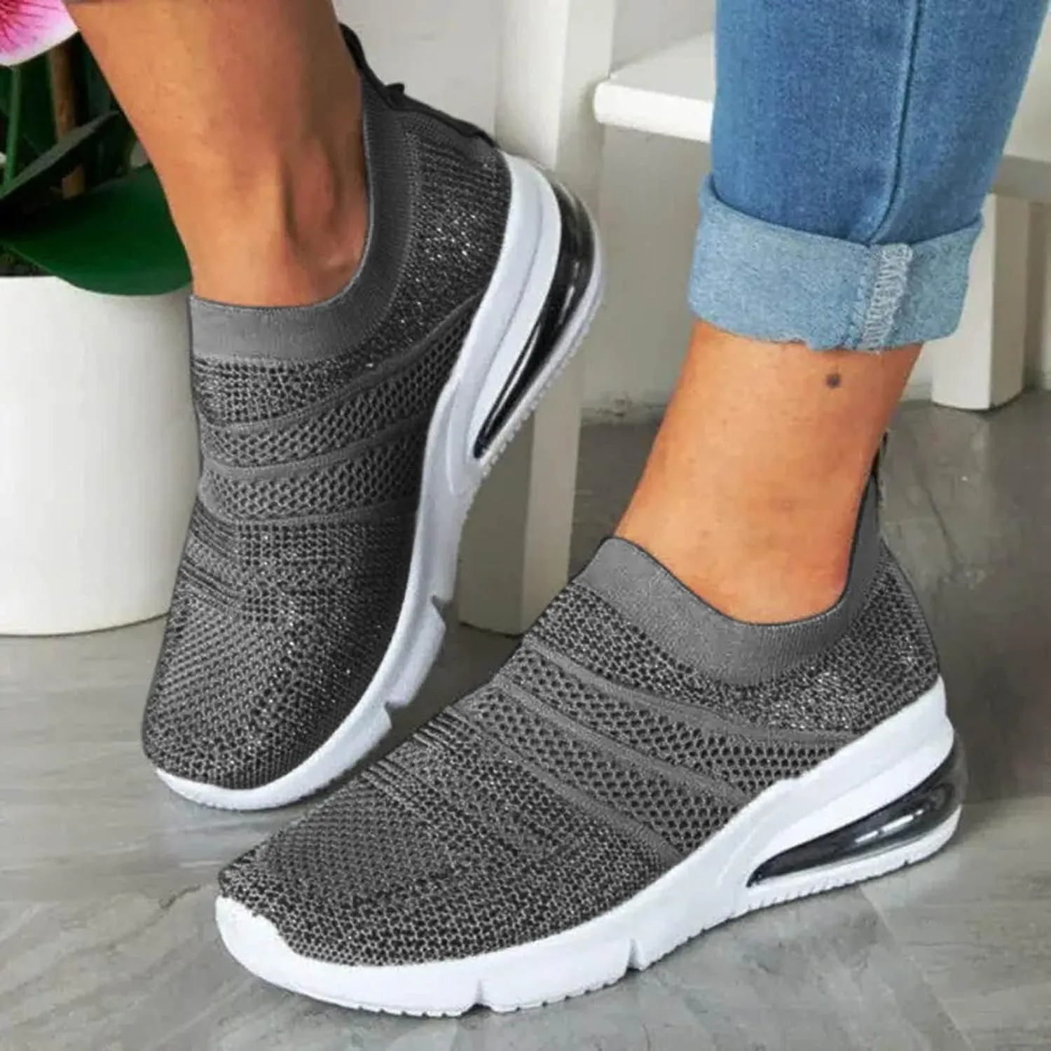 SBGMoSJ Womens High Top Sneakers Fashion Orthopedic Black Work Shoes for Women Slip On Tennis Shoes Women Wide Womens Running Shoes Size 10 Wide Extra Wide Slip On Tennis Shoes for Women