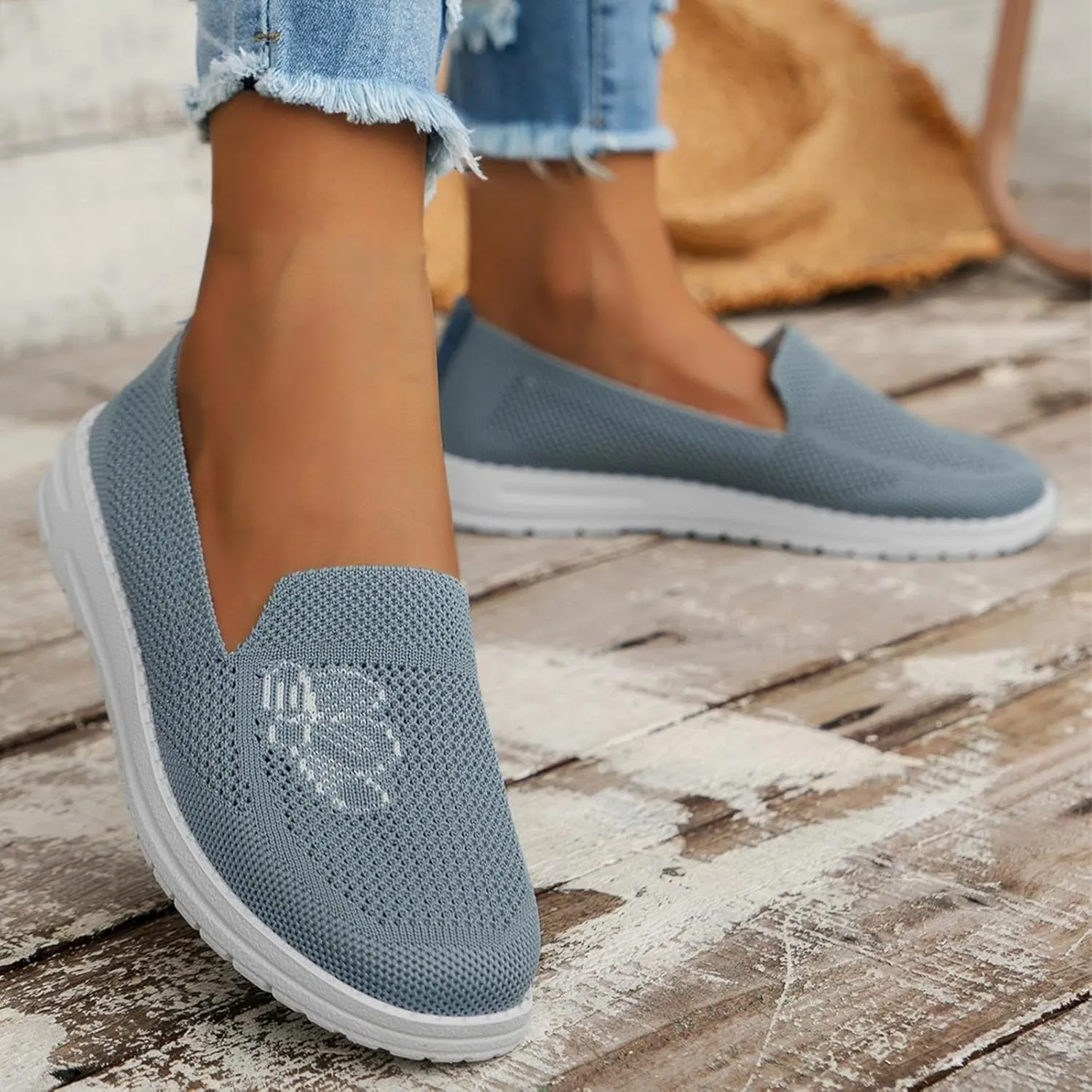 SBGMoSJ Womens Slip On Sneakers Size 7w Black Non Slip Tennis Shoes for Women Women's Running Shoes Size 8 Women's Sneakers Size 9 Slip On Zapatos para Mujer Antideslizante