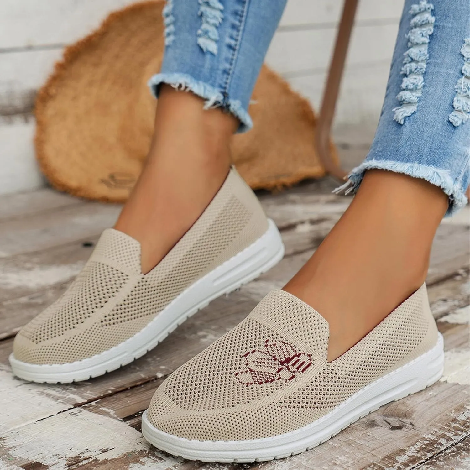 SBGMoSJ Womens Slip On Sneakers Size 7w Black Non Slip Tennis Shoes for Women Women's Running Shoes Size 8 Women's Sneakers Size 9 Slip On Zapatos para Mujer Antideslizante