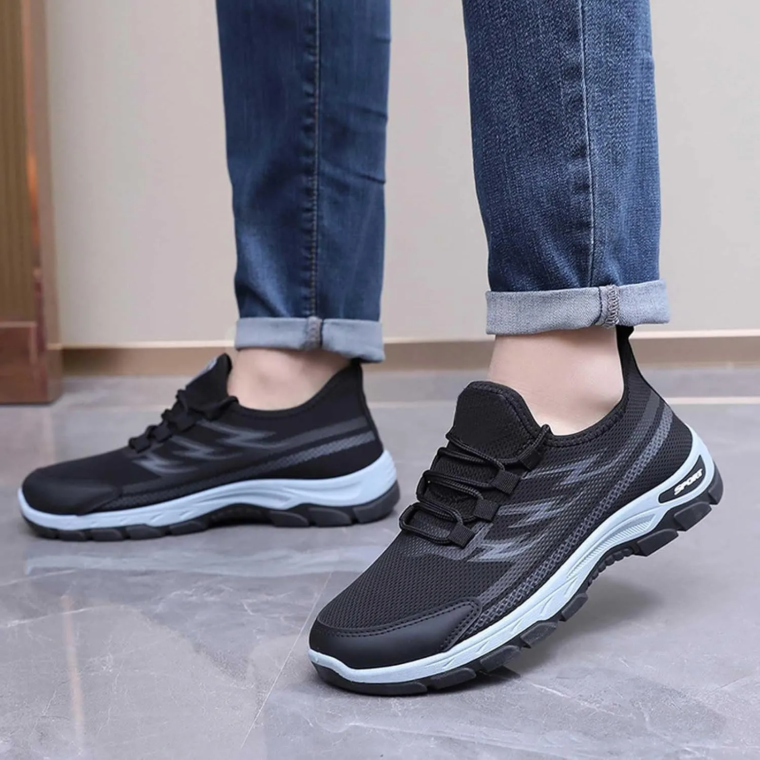 Shoes for Men Golf Hiking Outdoor Summer and Autumn Lightweight Slip On Loafers