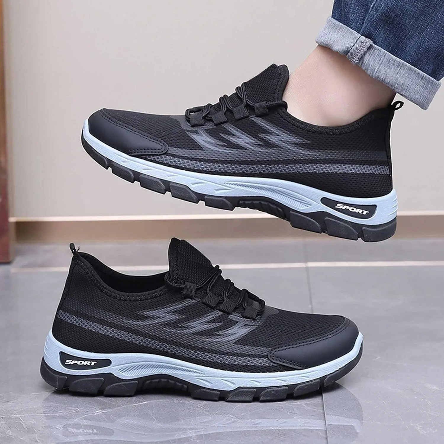 Shoes for Men Golf Hiking Outdoor Summer and Autumn Lightweight Slip On Loafers