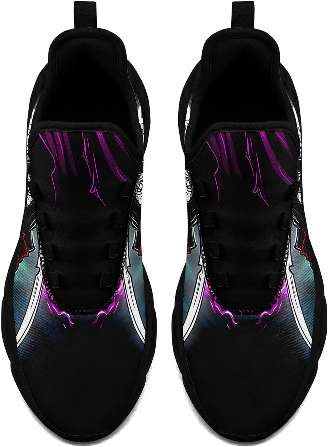 Skull Road Running Shoes for Men Women Athletic Cushioned Durable Sport Tennis Shoes Cool Scythe Cross-Training Sneakers