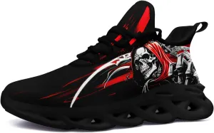Skull Road Running Shoes for Men Women Athletic Cushioned Durable Sport Tennis Shoes Cool Scythe Cross-Training Sneakers