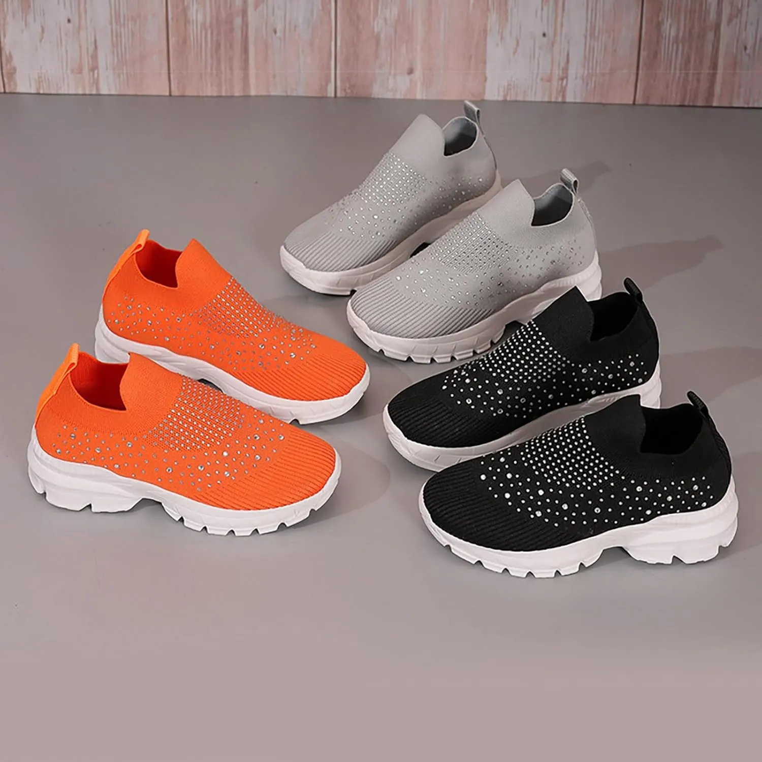 Slip On Shoes Women Mesh Breathable Black Casual Shoes Dress Sneakers Men's Athletic Sneakers Lightweight Breathable Platform Tennis Shoe Loafers Shoe