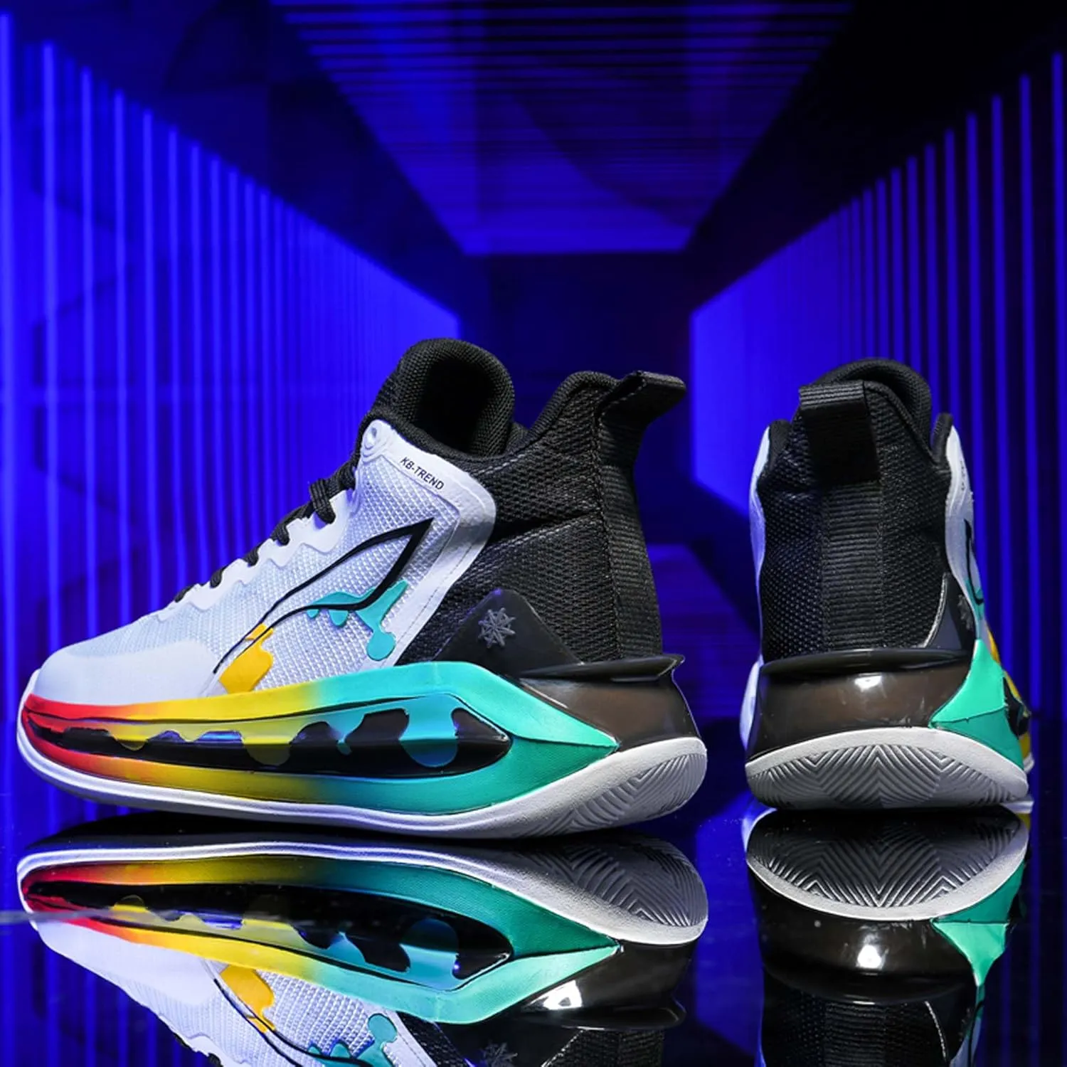 Unisex Basketball Shoes Fashion High Top Sneakers Indoor or Outdoor Training Match Shoes Outdoor Casual Sports Walking Shoes