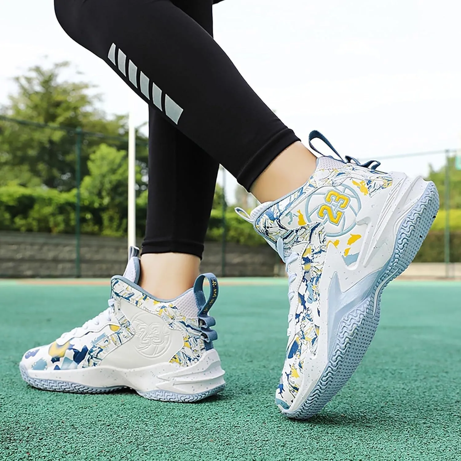 Unisex Breathable Basketball Shoes Anti Slip Wear-Resistant Sports Boots with Grip