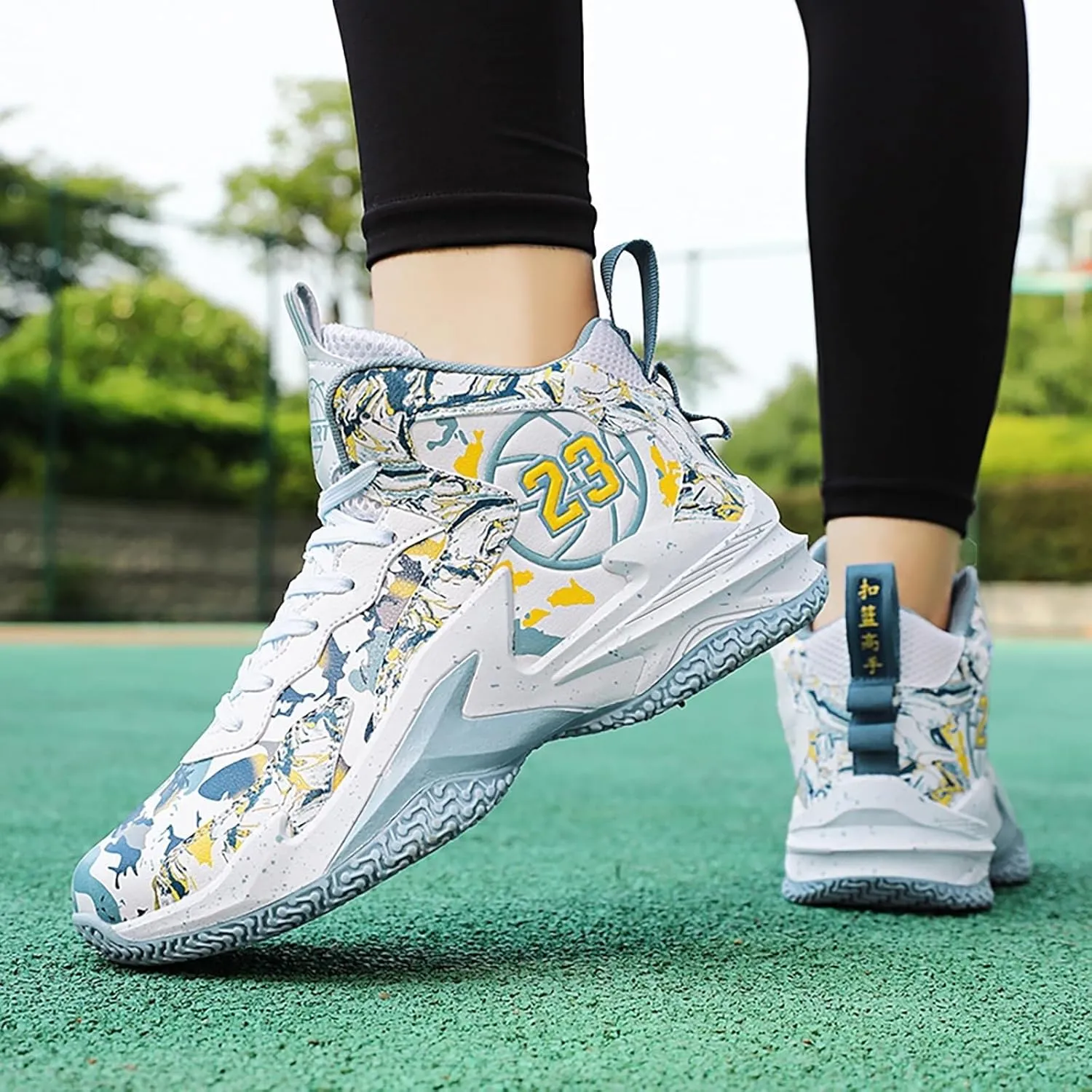 Unisex Breathable Basketball Shoes Anti Slip Wear-Resistant Sports Boots with Grip