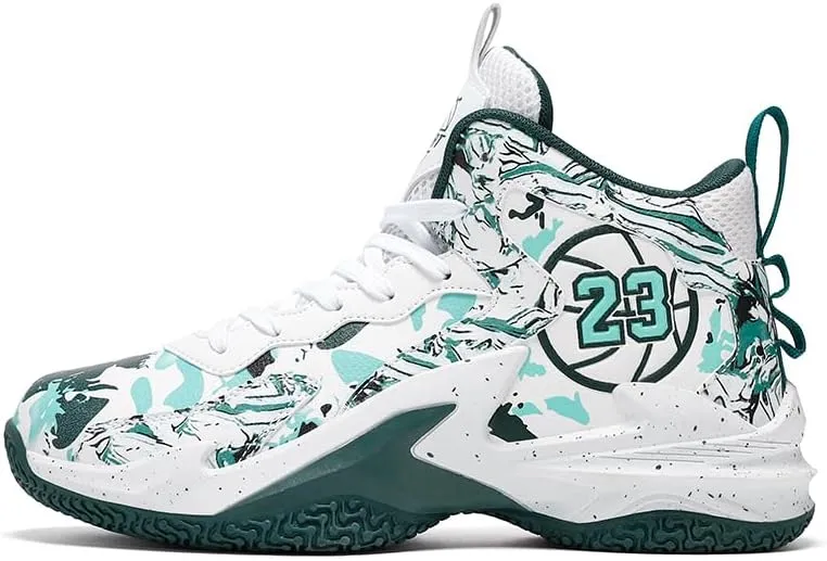 Unisex Kids Basketball Shoes Boys Girls High Top Basketball Shoes Lightweight Comfortable Sneakers for Big Kids
