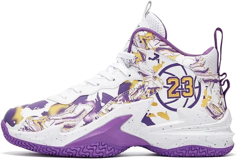Unisex Kids Basketball Shoes Boys Girls High Top Basketball Shoes Lightweight Comfortable Sneakers for Big Kids