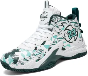 Unisex Kids Basketball Shoes Boys Girls High Top Basketball Shoes Lightweight Comfortable Sneakers for Big Kids
