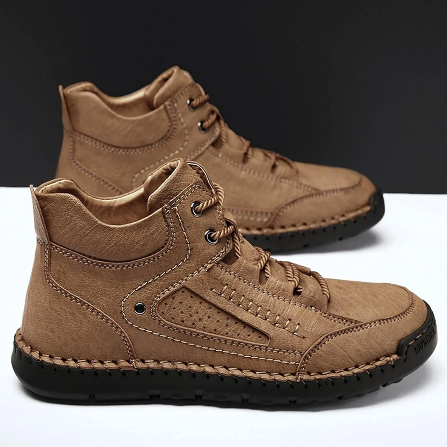 Walking Shoes Tennis Comfortable 2022 New Large Size Border Handmade Retro Stitched Leather Comfortable Casual Shoes
