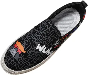 Walking Shoes Tennis Comfortable Canvas Men's Shoes Spring and Breathable Casual Flat Shoe Cover Wearing Linen Casual