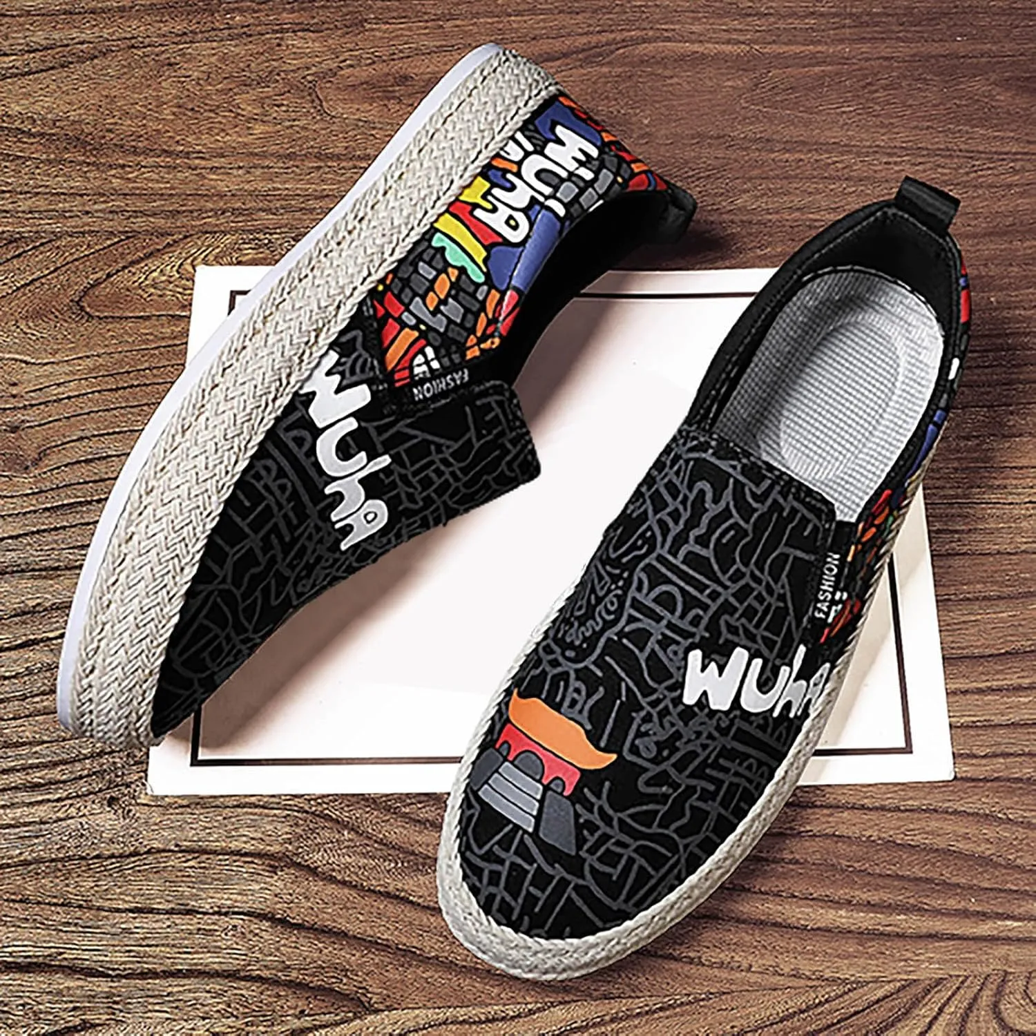 Walking Shoes Tennis Comfortable Canvas Men's Shoes Spring and Breathable Casual Flat Shoe Cover Wearing Linen Casual