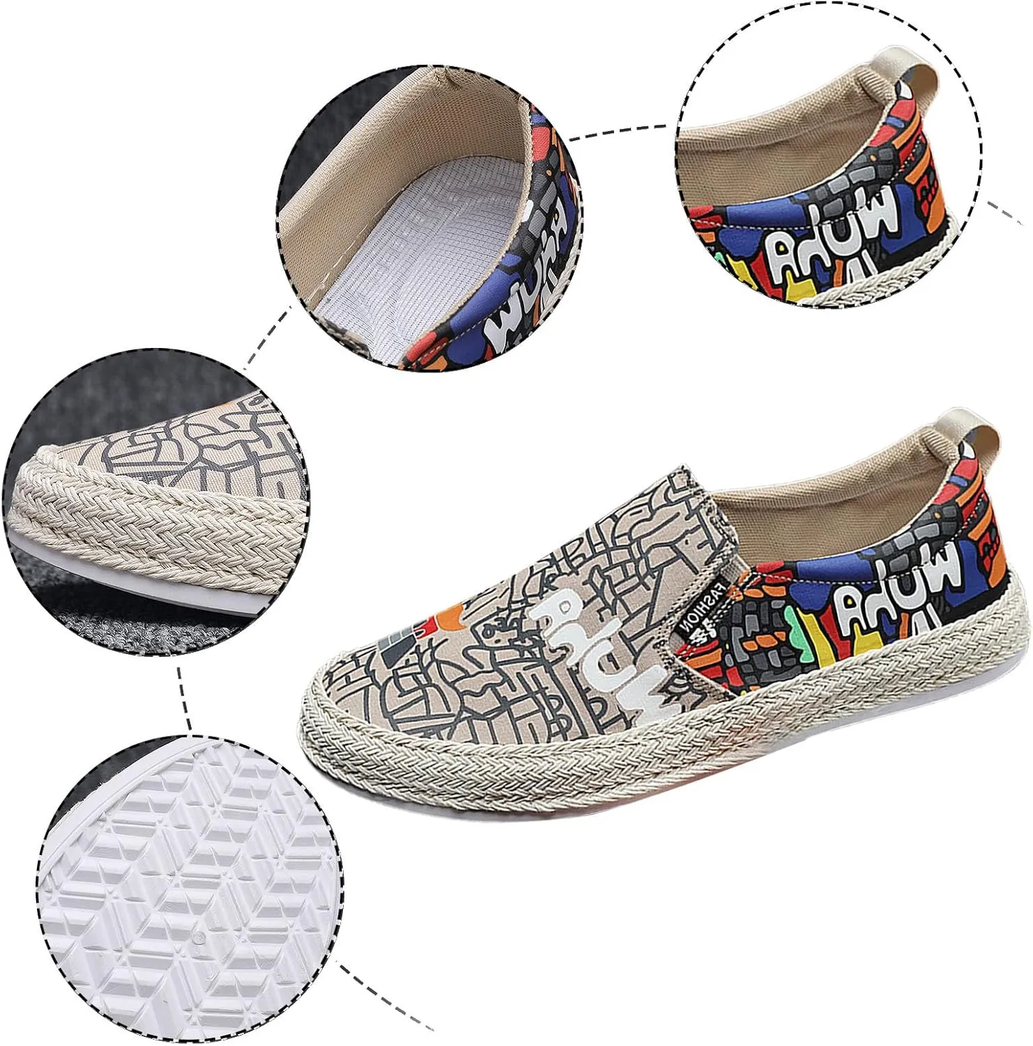 Walking Shoes Tennis Comfortable Canvas Men's Shoes Spring and Breathable Casual Flat Shoe Cover Wearing Linen Casual