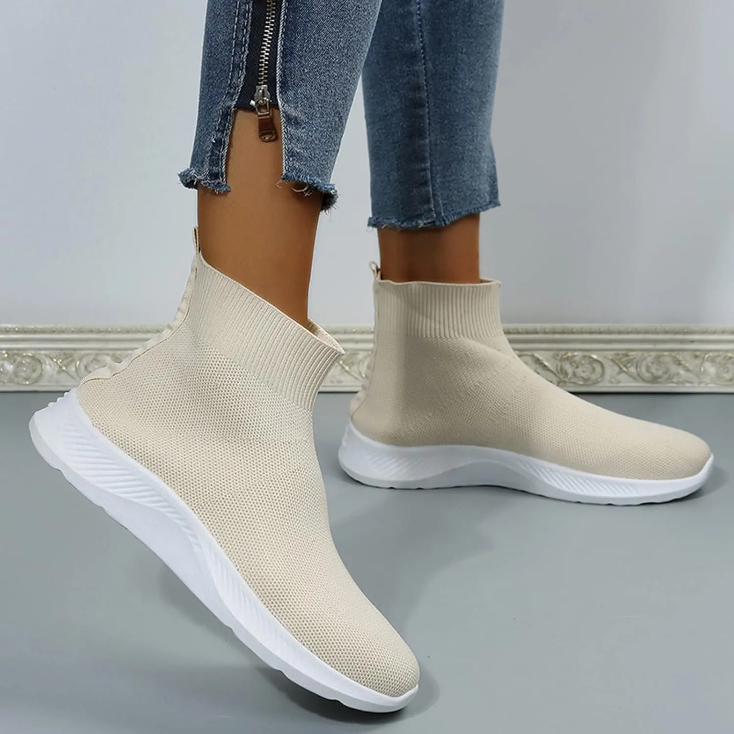 Walking Sneakers for Women Wide Width Slip On Orthopedic Shoes for Women Dressy Wedge Black Tennis Shoes for Women Slip On Sneakers for Women Size 8 Wide Width Pull On Sneakers Womens Black