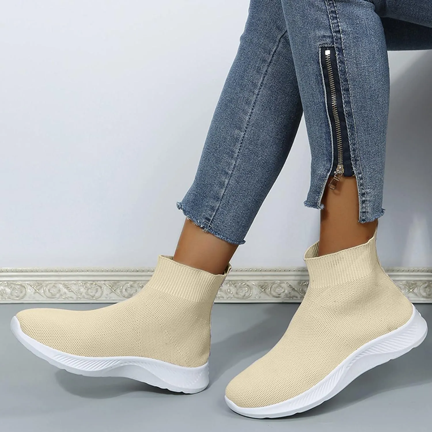 Walking Sneakers for Women Wide Width Slip On Orthopedic Shoes for Women Dressy Wedge Black Tennis Shoes for Women Slip On Sneakers for Women Size 8 Wide Width Pull On Sneakers Womens Black
