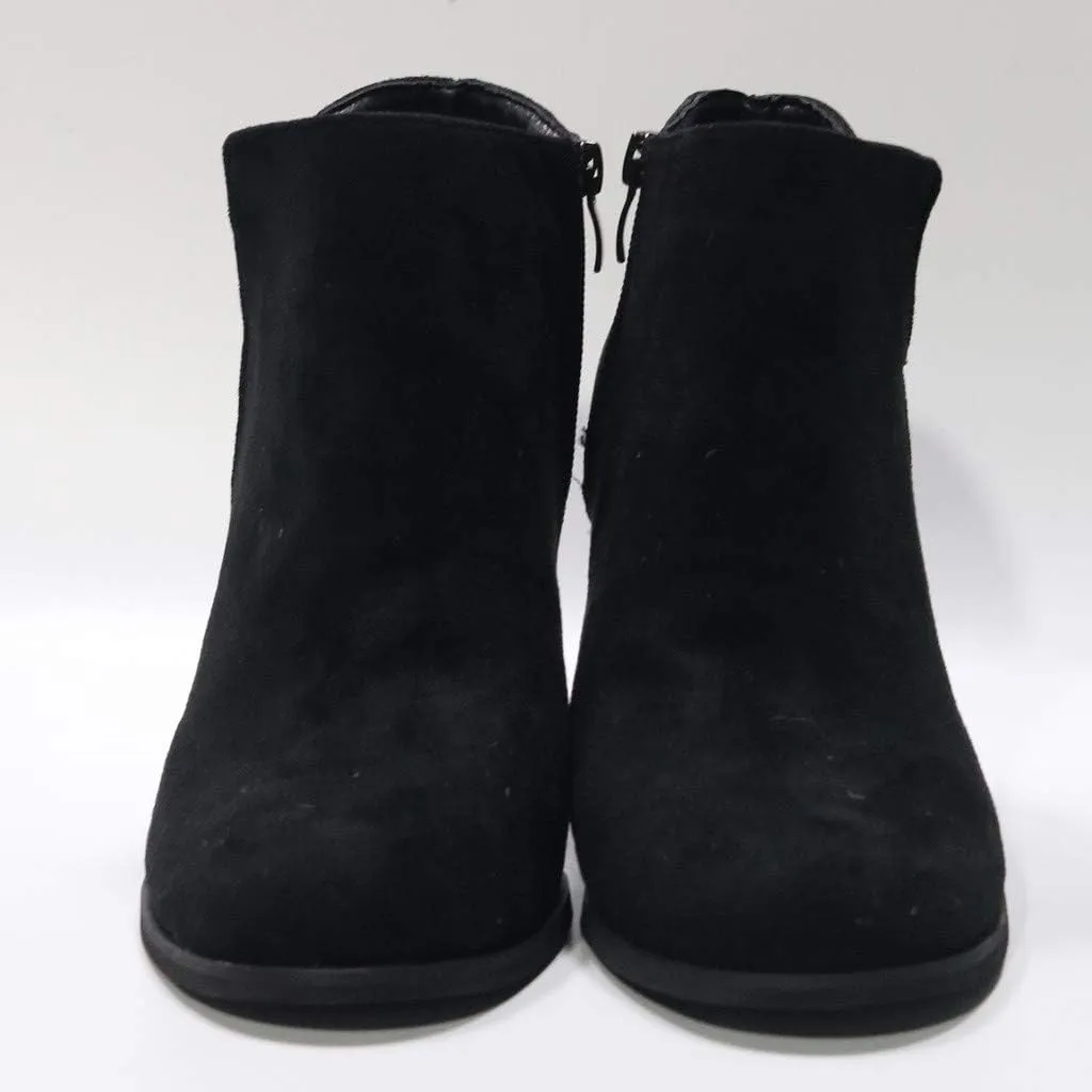 Wedge Booties for Women Dressy,Comfy Closed Toe Ankle Boots with Zipper Vintage V Cutout Fall Boots Stacked Wedge Heel Shoes
